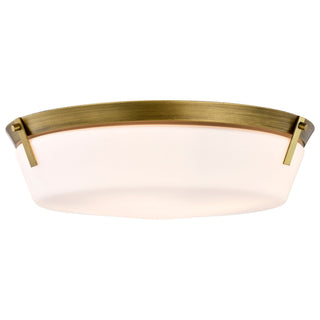 Rowen Four Light Flush Mount in Natural Brass