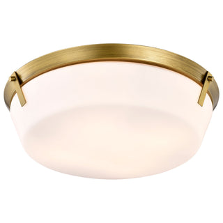 Rowen Four Light Flush Mount in Natural Brass