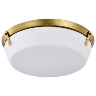 Rowen Four Light Flush Mount in Natural Brass