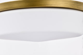 Rowen Four Light Flush Mount in Natural Brass