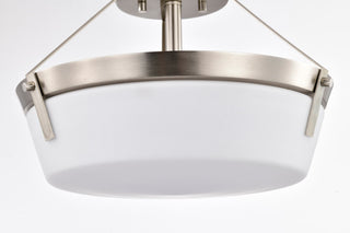 Rowen Three Light Semi Flush Mount in Brushed Nickel