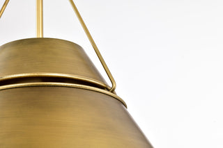 Adina Three Light Pendant in Natural Brass