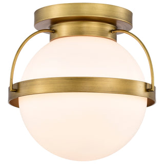 Lakeshore One Light Flush Mount in Natural Brass