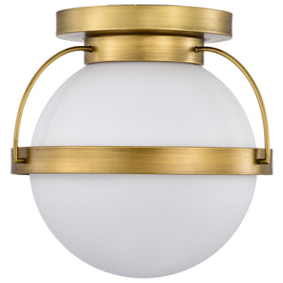 Lakeshore One Light Flush Mount in Natural Brass