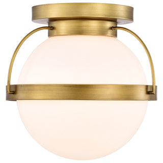 Lakeshore One Light Flush Mount in Natural Brass
