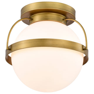 Lakeshore One Light Flush Mount in Natural Brass