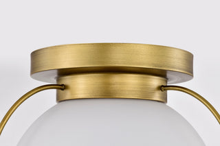 Lakeshore One Light Flush Mount in Natural Brass