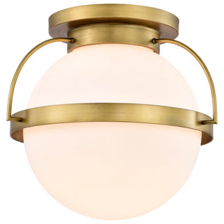 Lakeshore One Light Flush Mount in Natural Brass