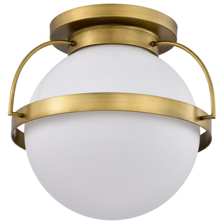 Lakeshore One Light Flush Mount in Natural Brass