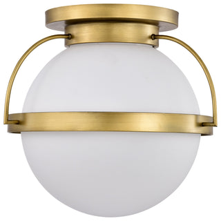 Lakeshore One Light Flush Mount in Natural Brass