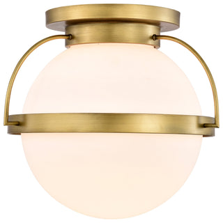Lakeshore One Light Flush Mount in Natural Brass