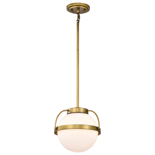 Lakeshore One Light Pendant in Natural Brass