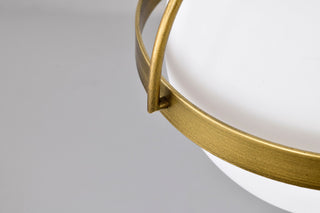 Lakeshore One Light Pendant in Natural Brass
