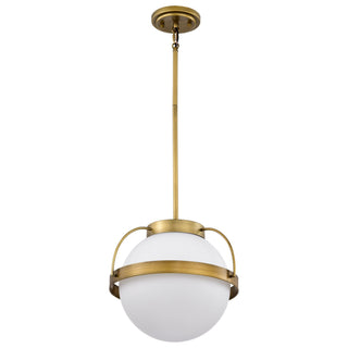 Lakeshore One Light Pendant in Natural Brass