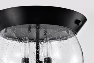 Boliver Three Light Flush Mount in Matte Black