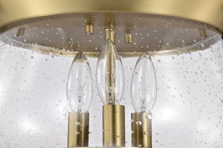 Boliver Three Light Flush Mount in Vintage Brass