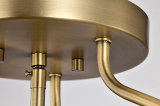 Amado Three Light Semi Flush Mount in Vintage Brass