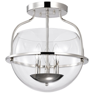 Nuvo Lighting - 60-7822 - Three Light Semi Flush Mount - Amado - Polished Nickel