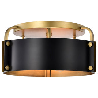 Altos Three Light Semi Flush Mount in Matte Black