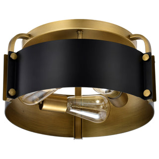 Altos Three Light Semi Flush Mount in Matte Black