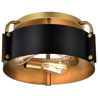 Altos Three Light Semi Flush Mount in Matte Black