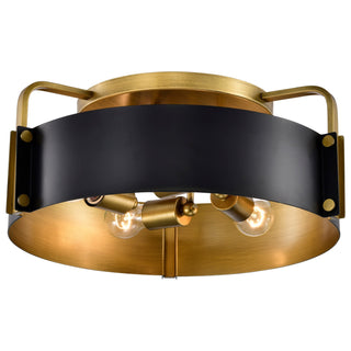 Altos Four Light Semi Flush Mount in Matte Black