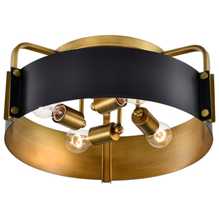 Altos Four Light Semi Flush Mount in Matte Black