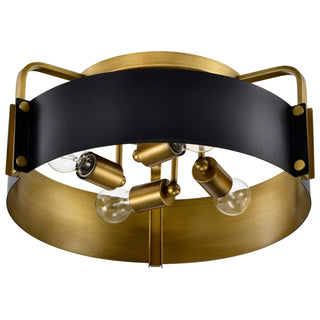 Altos Four Light Semi Flush Mount in Matte Black