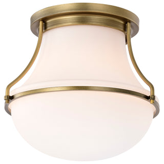 Valdora One Light Flush Mount in Natural Brass