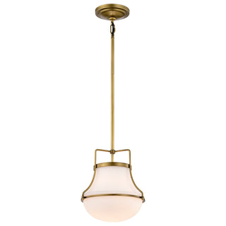 Valdora One Light Pendant in Natural Brass
