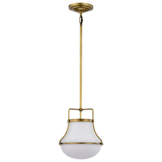 Valdora One Light Pendant in Natural Brass