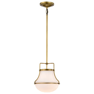 Valdora One Light Pendant in Natural Brass