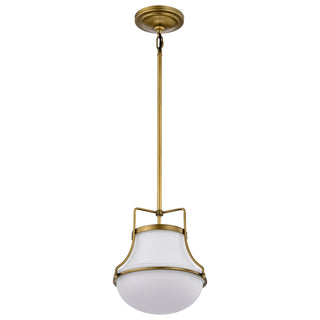 Valdora One Light Pendant in Natural Brass