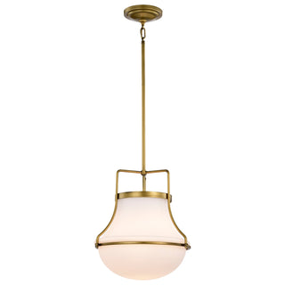 Valdora One Light Pendant in Natural Brass