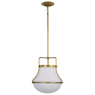 Valdora One Light Pendant in Natural Brass