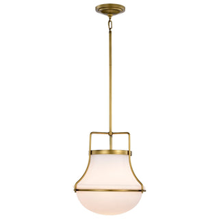 Valdora One Light Pendant in Natural Brass