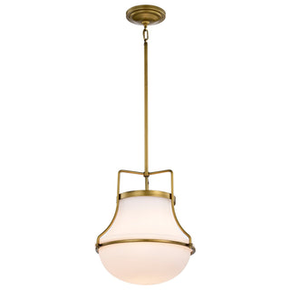 Valdora One Light Pendant in Natural Brass