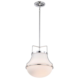 Valdora One Light Pendant in Polished Nickel