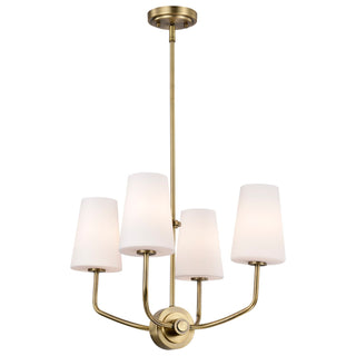 Cordello Four Light Chandelier in Vintage Brass