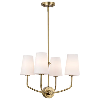 Cordello Four Light Chandelier in Vintage Brass