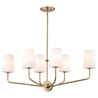 Cordello Six Light Island Pendant in Vintage Brass
