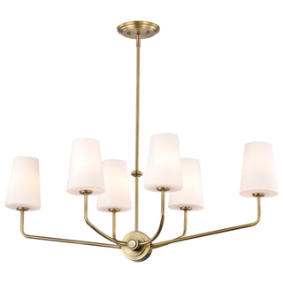 Cordello Six Light Island Pendant in Vintage Brass
