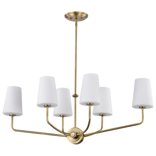 Cordello Six Light Island Pendant in Vintage Brass