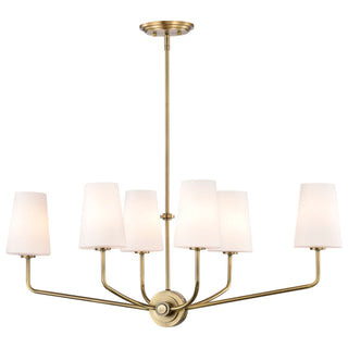 Cordello Six Light Island Pendant in Vintage Brass