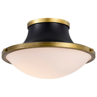 Lafayette Three Light Flush Mount in Matte Black