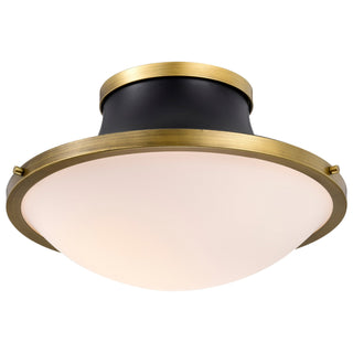 Lafayette Three Light Flush Mount in Matte Black