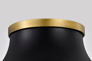 Lafayette Three Light Flush Mount in Matte Black