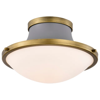 Lafayette One Light Flush Mount in Matte Gray