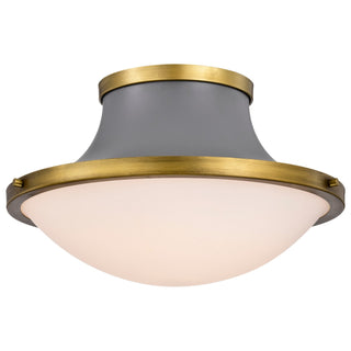 Lafayette Three Light Flush Mount in Matte Gray