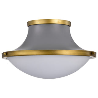 Lafayette Three Light Flush Mount in Matte Gray